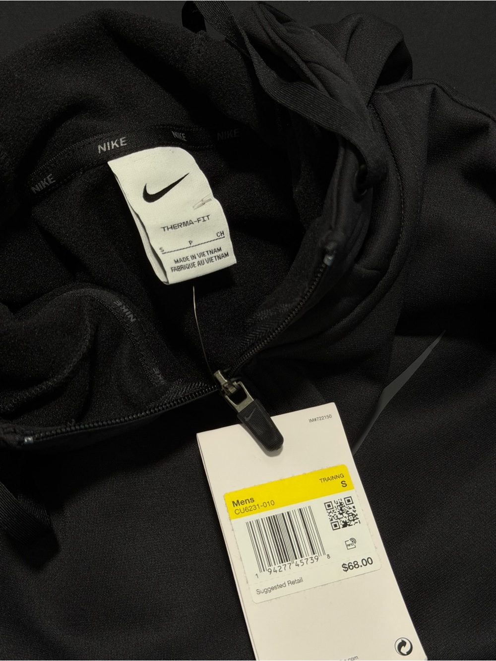 Nike Dri-FIT Full Zip Hoodie Black Men’s Small Training Jacket CU6231-010 New - Picture 4 of 4
